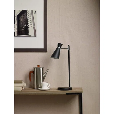 Knees dar lighting ASH4122 Ashworth Table Lamp Matt Black and Polished Chrome