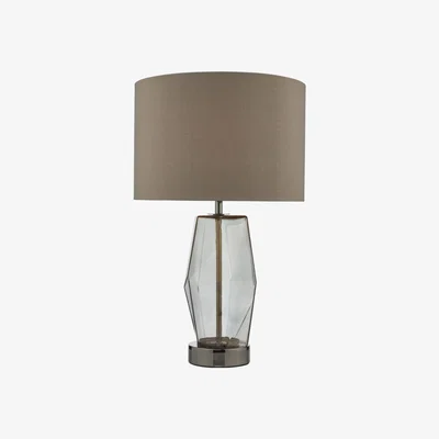 Knees dar lighting MUB4308 Mubina Touch Table Lamp Black Chrome Smoked Glass with Shade