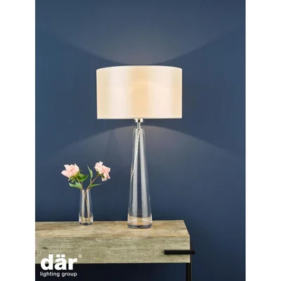 Knees dar lighting SAM4208 Samara 1 Light Table Lamp Clear Glass Base Only