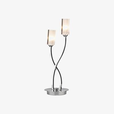 Knees dar lighting MOR4050 Morgan 2 Light Table Lamp Polished Chrome