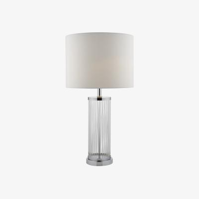 Knees dar lighting OLA4350-X Olalla Table Lamp Polished Chrome and Clear Glass with Ivory Shade