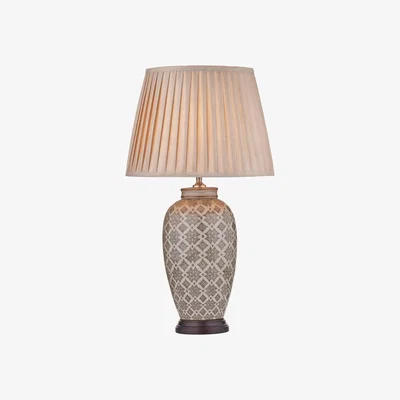 Knees dar lighting LOU4229 Louise Table Lamp Brown and Cream Base Only
