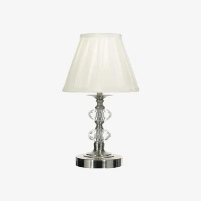 Knees dar lighting HAZ4046 Hazel Touch Table Lamp Satin Chrome Crystal with Shade