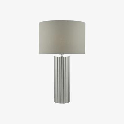 Knees Dar Lighting CAS4250 Cassandra Table Lamp Polished Chrome Complete With Shade