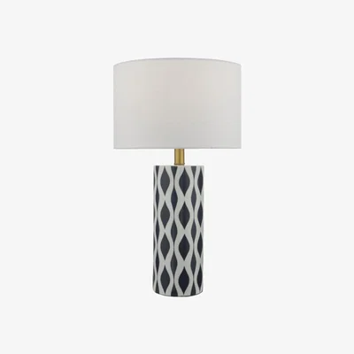 Knees dar lighting WEY4223 Weylin Table Lamp Blue and White Ceramic with Shade