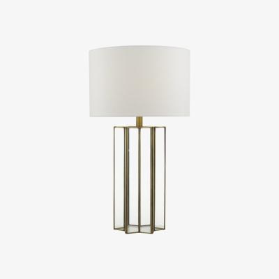 Knees dar lighting OSU4242 Osuna Table Lamp Natural Metal Glass with Shade