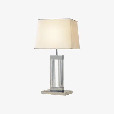 Knees Dar Lighting DOM4050 Domain Table Lamp Quartz Glass Complete With Shade DOM12