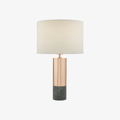 Knees Dar Lighting DIG4264 Digby Table Lamp Copper and Green With Shade