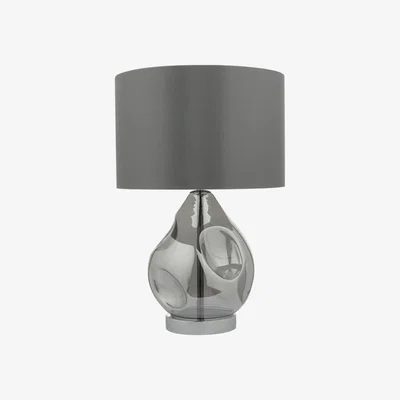 Knees dar lighting QUI4210 Quinn Table Lamp Smoked Glass with Shade