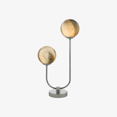 Knees dar lighting MIK4250 Mikara 2 Light Table Lamp Polished Chrome Glass