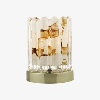 Knees dar lighting ELF4175 Elf Touch Table Lamp Antique Brass with Ribbed Glass