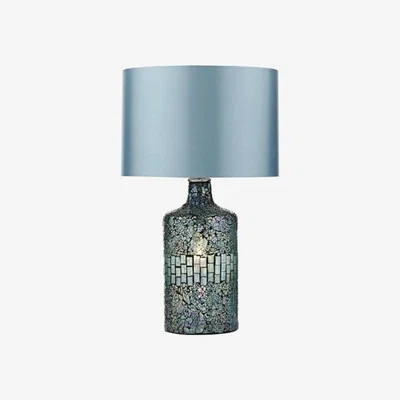 Knees dar lighting GUR4223 Guru Table Lamp Blue Mosaic Dual Source with Shade
