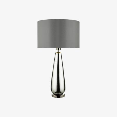 Knees dar lighting PAB4267 Pablo Table Lamp Black Chrome Base with Smoked Grey Shade