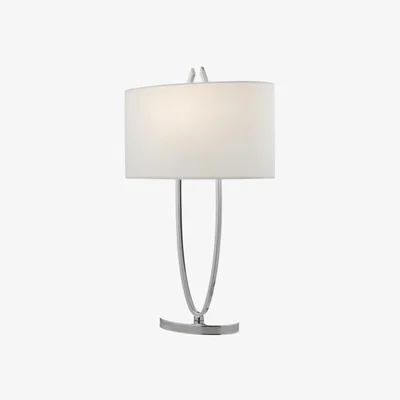 Knees dar lighting UTA4250 Utara Table Lamp Polished Chrome with Shade