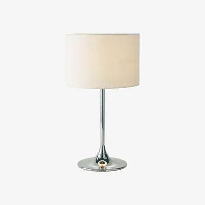Knees dar lighting DEL4250 Delta Table Lamp Chrome with Ivory Woven Shade