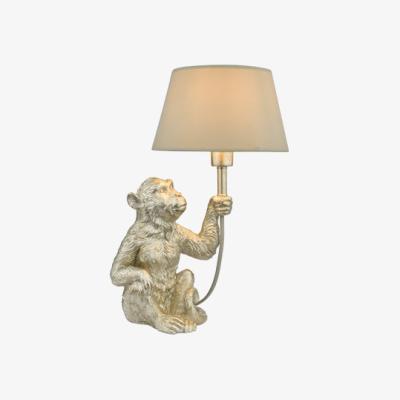 Knees dar lighting ZIR4232 Zira 1 Light Monkey Table Lamp Silver with Shade