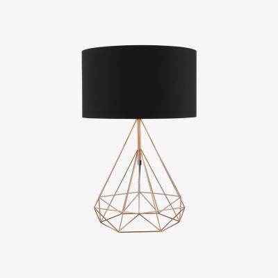 Knees Dar Lighting SWO4264 Sword Table Lamp Copper Complete With Black Cotton Shade