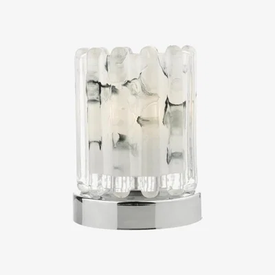 Knees dar lighting ELF4150 Elf Touch Table Lamp Polished Chrome with Ribbed Glass