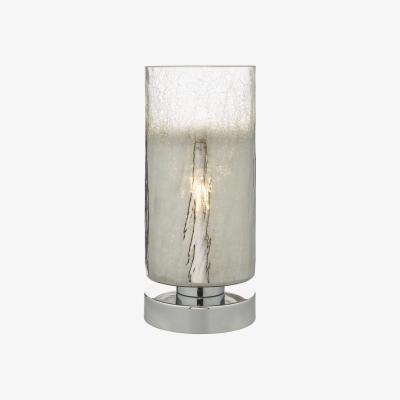 Knees dar lighting DEE4208 Deena Touch Table Lamp Crackle Glass and Polished Chrome