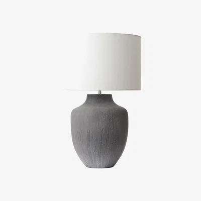 Knees dar lighting UDI4239 Udine Textured Table Lamp Grey Base Only