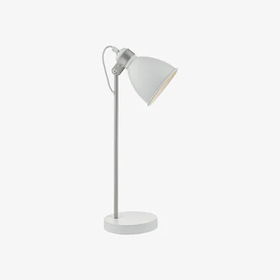 Knees dar lighting FRE4202 Frederick Task Lamp White and Satin Chrome