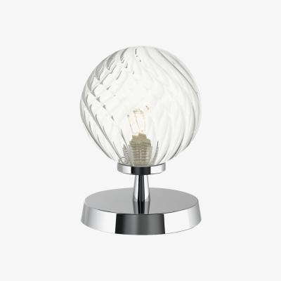 Knees dar lighting ESB4150-03 Esben Touch Table Lamp Polished Chrome with Twisted Glass