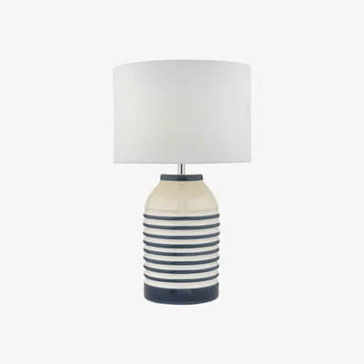 Knees dar lighting ZAB4223 Zabe Table Lamp White and Blue with Shade