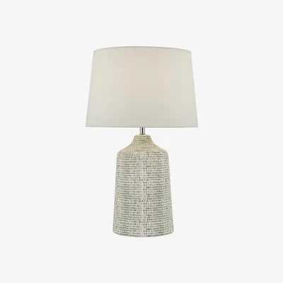 Knees dar lighting VON4239 Vondra Table Lamp White and Grey with Shade