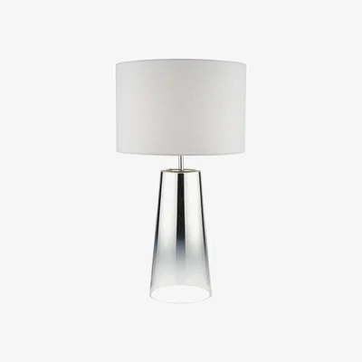 Knees dar lighting SMO4250 Smokey Table Lamp Clear and Chrome Ombre Glass with Shade
