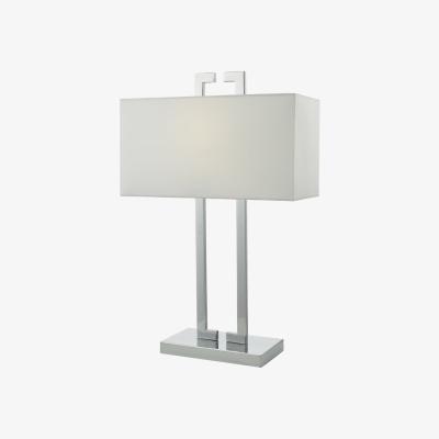 Knees dar lighting NIL4250 Nile Table Lamp Polished Chrome with Ivory Shade