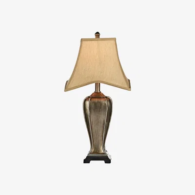 Knees dar lighting EML4235-X Emlyn Table Lamp Silver and Gold with Shade