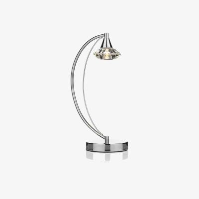 Knees dar lighting LUT4150 Luther 1 Light Table Lamp Polished Chrome Crystal
