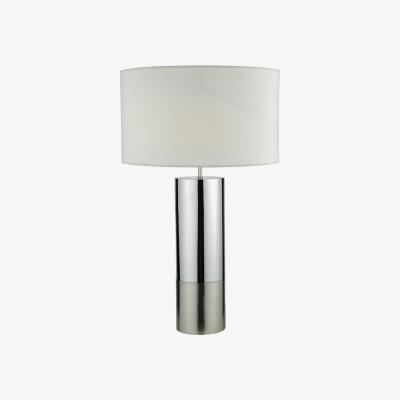 Knees dar lighting ING4250 Ingleby Table Lamp 2 Tone Base Polished Chrome and Brushed Chrome with Shade