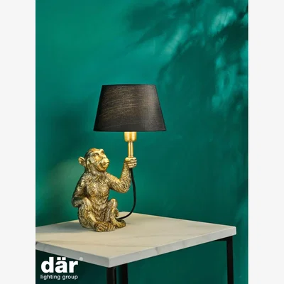 Knees dar lighting ZIR4235 Zira Monkey Table Lamp Gold with Shade