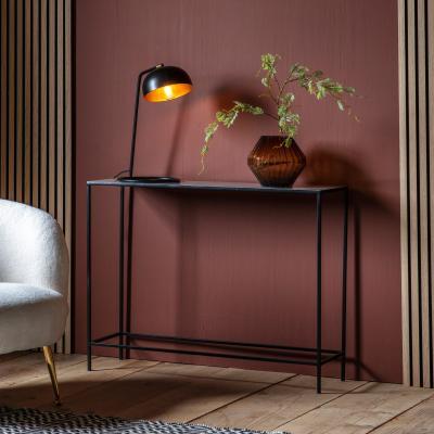 Knees Calgary Metal Console Table - Dark Grey