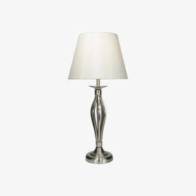 Knees dar lighting BYB4046 Bybliss Table Lamp Satin Chrome with Cream Shade