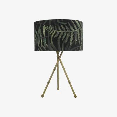 Knees dar lighting BAM4275 Bamboo Tripod Table Lamp Antique Brass Lamp Base Only