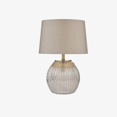 Knees Dar Lighting SON4232 Sonia Table Lamp Antique Silver Complete With Shade Dual Source