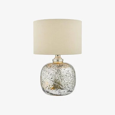 Knees dar lighting LAV4238 Lava Dual Light Table Lamp Polished Nickel Volcanic Glass with Shade