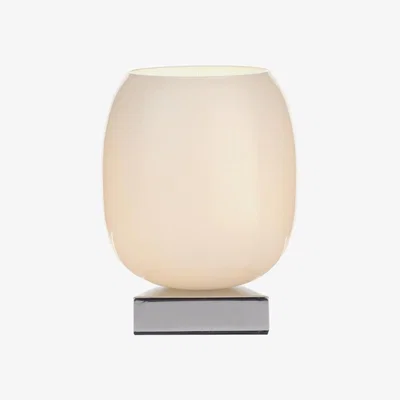 Knees dar lighting DIN412 Dino Touch Table Lamp Polished Chrome with White Glass Shade