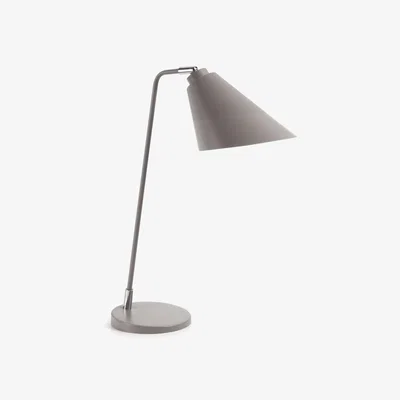 Kave Home Tipir table lamp in steel with grey finish UK adapter