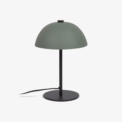 Kave Home Aleyla table lamp in metal with green finish UK adapter
