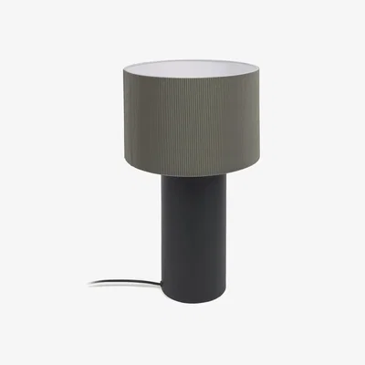 Kave Home Domicina table lamp in metal with black and grey finish UK adapter