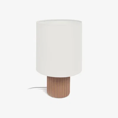 Kave Home Eshe table lamp in ceramic with terracotta and white finish UK adapter