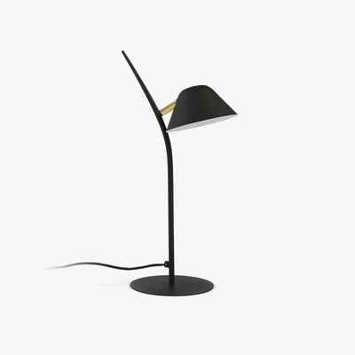Kave Home Aurelia table lamp in steel with black finish UK adapter