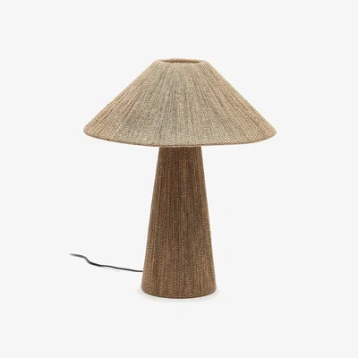 Kave Home Renee table lamp in natural jute UK adapter
