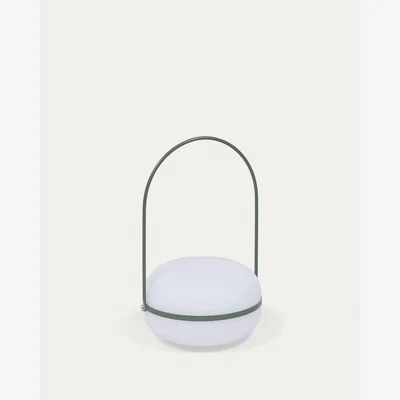 Kave Home Tea table lamp in polythene and metal with green finish