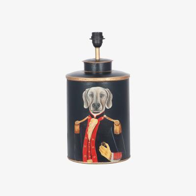 La Redoute Black Hand Painted Dog Metal Table Lamp