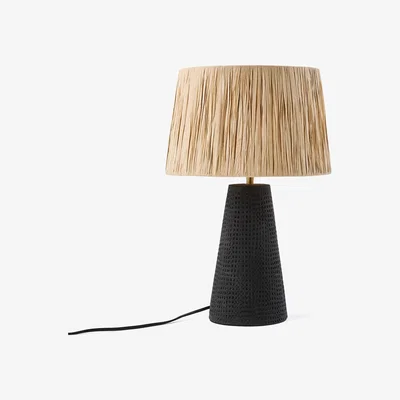 La Redoute Rafia Terracotta and Raffia Table Lamp