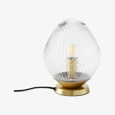 La Redoute Ari Brass and Striated Glass Table Lamp